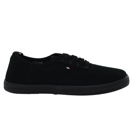 Czarne tenisówki damskie trampki tekstylne NEWS