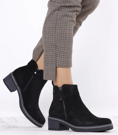 Czarne płaskie buty zimowe komfortowe Angelina