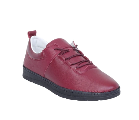 Bordowe skórzane półbuty damskie sportowe komfortowe MODO