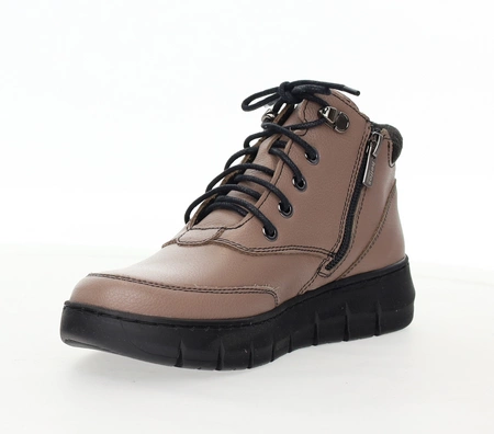 Skórzane półbuty damskie zimowe ocieplane Helios