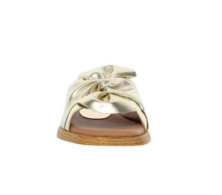 Eleganckie hiszpańskie klapki damskie płaskie z kokardą El Pimpi - Made in Spain