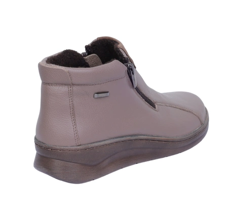 Skórzane damskie trzewiki buty zimowe na dwa zamki Helios model 786