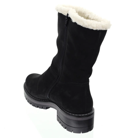 Czarne płaskie kozaki botki wełniane wysokie Emu Polskie Gino Fabiani