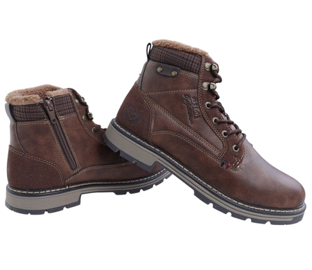 Brązowe buty zimowe męskie trapery ocieplane wysokie trzewiki News