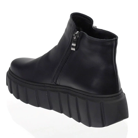 Modne półbuty damskie zimowe ze skóry naturalnej Polskie Gino Fabiani