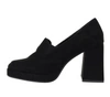 Czarne zamszowe czółenka lordsy na klocku i platformie  Kamila od Jezzi