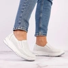 Skórzane białe półbuty damskie wsuwane Jezzi