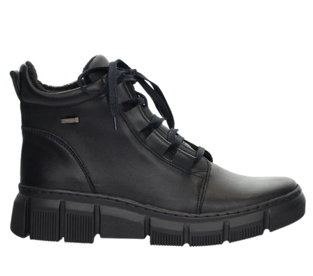 Komfortowe i eleganckie półbuty damskie zimowe skórzane Helios model 523