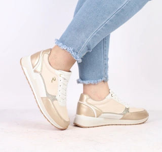 Złote adidasy damskie z wkładką MEMORY FOAM American Club