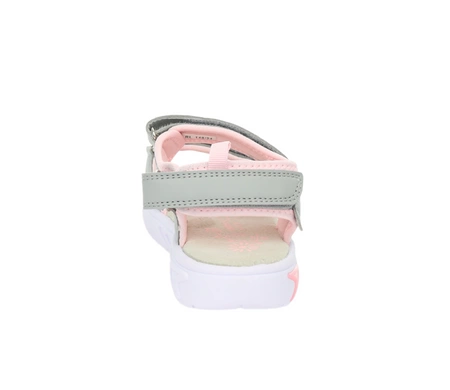 Elegancko-sportowe sandały dziecięce dla dziewczynki na rzepy świecące podeszwy American