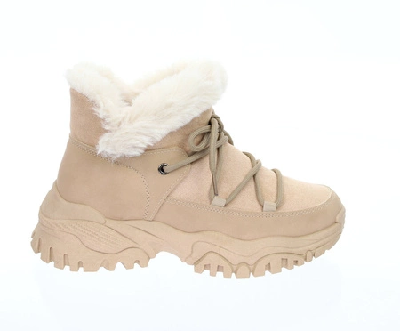 Śniegowce damskie sneakarsy ocieplane futerkiem Jezzi