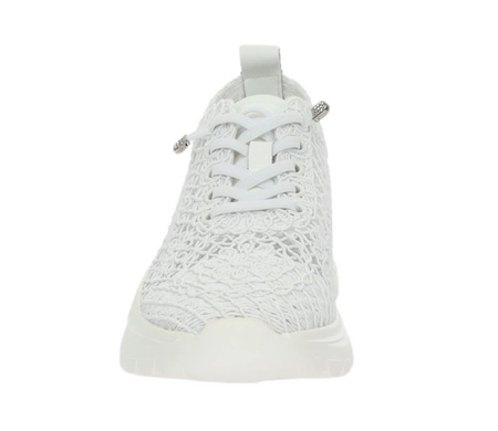 Białe skórzane adidasy damskie koronkowe oddychające VINCEZA