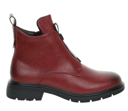 Czerwone buty zimowe damskie eleganckie i wygodne na zamek Jezzi