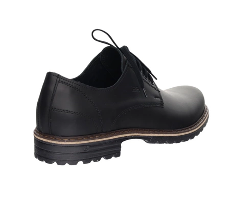 Czarne skórzane półbuty męskie derby POLBUT