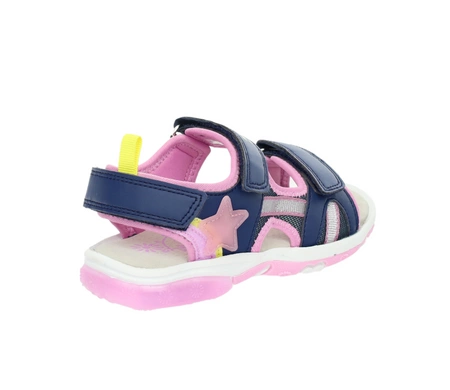 Wytrzymałe sandałki dziecięce dla dziewczynki świecące podeszwy American Club