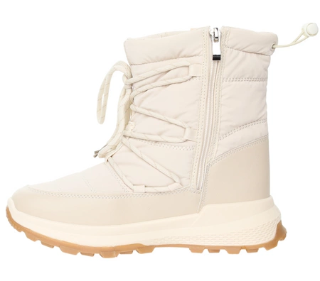 Modne beżowe śniegowce damskie na zamek sportowe Jezzi