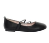 Czarne baletki dziecięce czółenka płaskie z cyrkoniami MissE