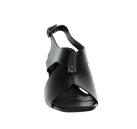 Czarne eleganckie sandały na szerokim obcasie VINCEZA