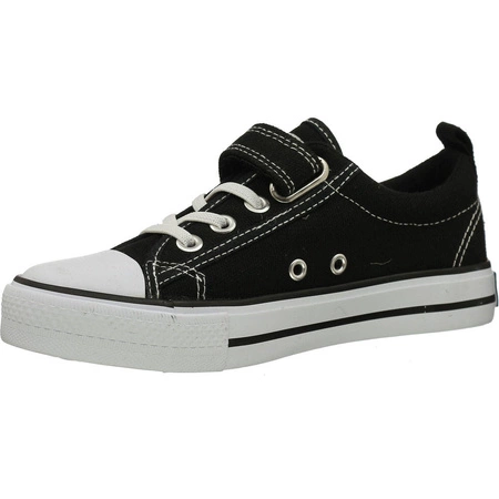 Czarne trampki dziecięce na rzepy szkolne American Club