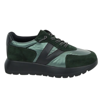 Ciemnozielone adidasy damskie na platformie jesienne Vinceza