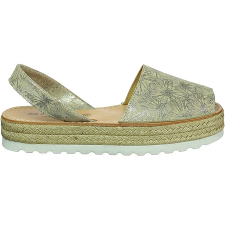 Beżowe sandały damskie na słomkowej podeszwie EL Pimpi 8428