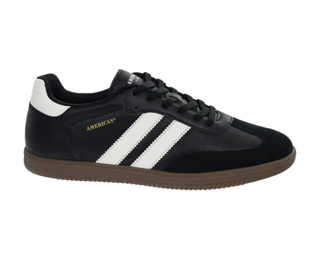 Trampki czarne modne Hit sezonu tenisówki na kauczukowej podeszwie American Club