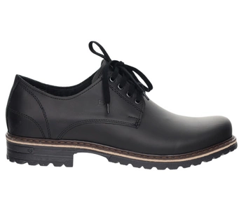 Czarne skórzane półbuty męskie derby POLBUT