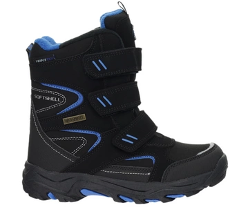 Wysokie buty zimowe chłopięce na rzepy śniegowce wodoodporne SOFTSHELL American Club