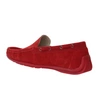 Czerwone zamszowe mokasyny męskie skórzane welurowe nobukowe  American Club