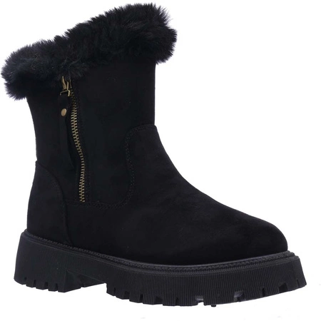 Czarne śniegowce damskie botki płaskie emu Jezzi
