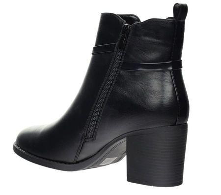 Eleganckie i wygodne botki damskie ocieplane na zamek na obcasie Jezzi