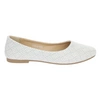 Białe baleriny damskie czółenka płaskie ślubne Jezzi