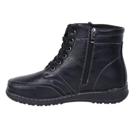 Komfortowe botki damskie trzewiki na zamek zdrowotne buty zimowe Unisoft