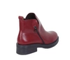Czerwone skórzane botki damskie zimowe półbuty ocieplane Jezzi