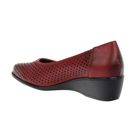 Czerwone czółenka komfortowe ze skórzaną wkładką Jezzi