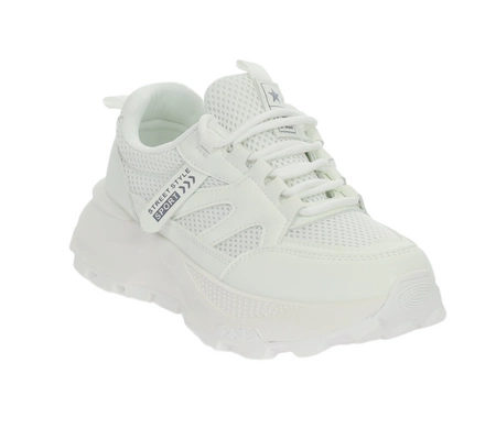 Białe sneakersy damskie na platformie adidasy NEWS