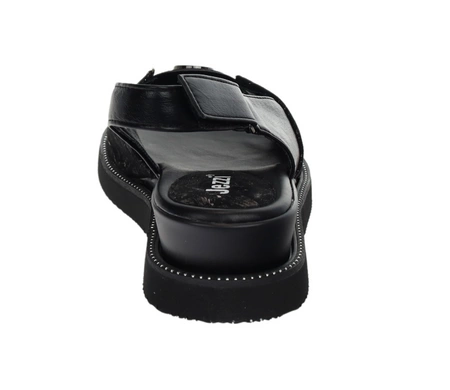 Czarne sandały damskie komfortowe na rzep Jezzi