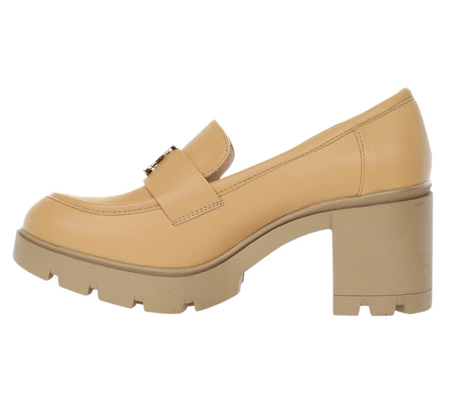 Modne mokasyny damskie na platformie i grubym obcasie  Jezzi