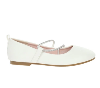 Płaskie buty białe dla dziewczynki buty komunijne MissE