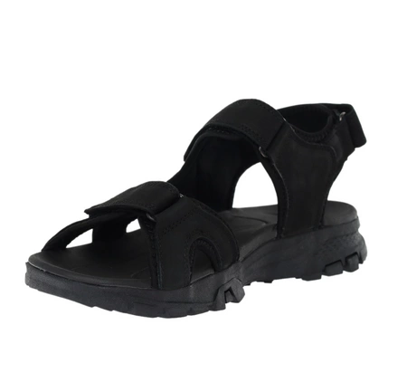 Czarne sportowe sandały męskie wytrzymałe na rzepy American Club