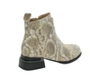Skórzane botki eleganckie na płaskim obcasie wężowa skóra
