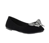 Welurowe czarne czółenka balerinki damskie Haver