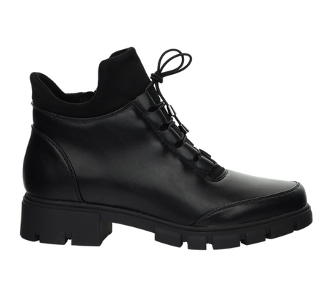 Czarne buty zimowe damskie na płaskiej podeszwie trapery Jezzi