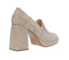 Beżowe buty damskie lordsy na obcasie i platformie Kamila od Jezzi