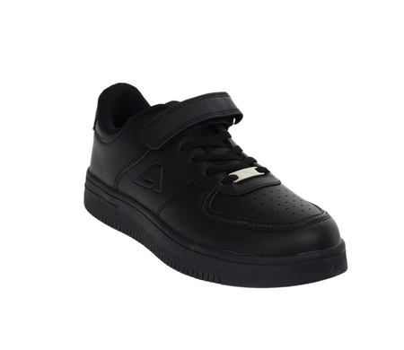 Czarne adidasy młodzieżowe na rzep ze skórzaną wkładką American Club