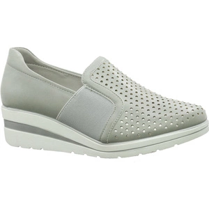 Szare buty damskie slip-on na koturnie Jezzi
