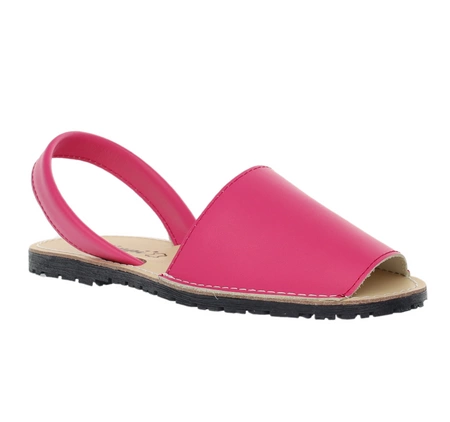 Skórzane różowe sandały płaskie El Pimpi - Made in Spain
