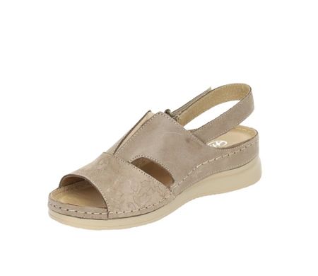 Wygodne sandały damskie skórzane zapinane na rzep szyta cholewka Helios