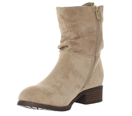Botki damskie płaskie zamszowe beżowe Jezzi 21BT35-4257