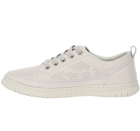 Skórzane wygodne adidasy damskie sznurowane szyte Jezzi